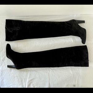 Stuart Weitzman suede over the knee boots.